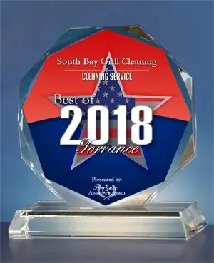 Best of 2018 Torrance award plaque for South Bay Grill Cleaning, cleaning service category